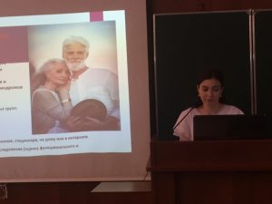 Выступление члена СНО Б. Алиевой на студенческой конференции.